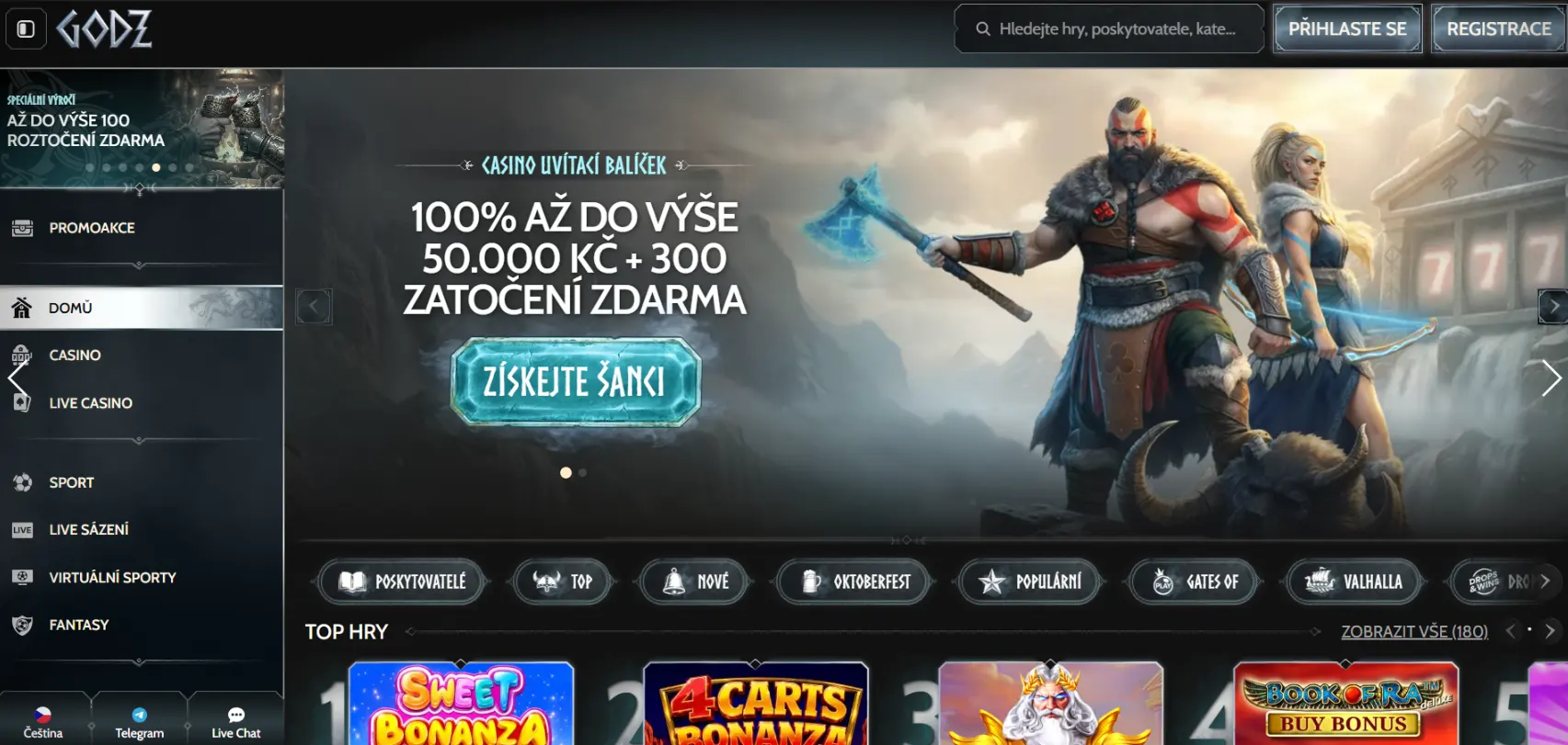 Godz Casino Screen
