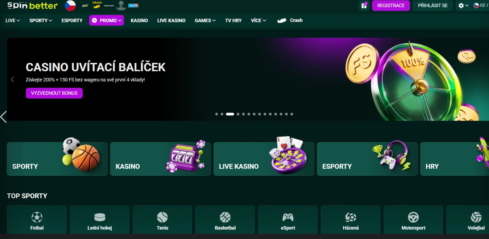 Spinbetter Casino Screen